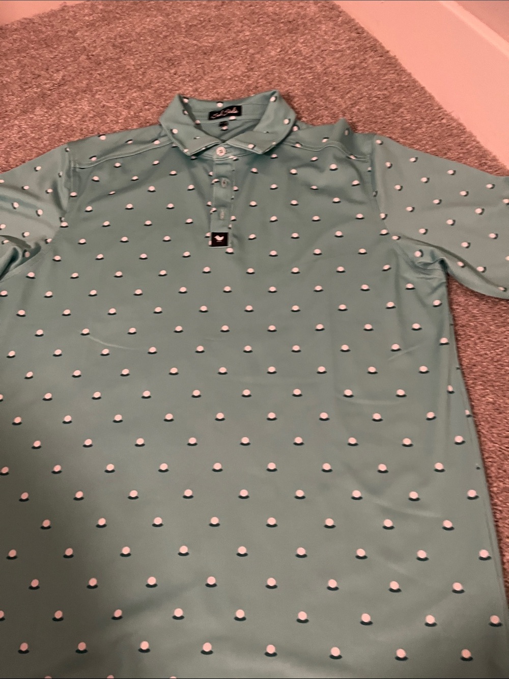 Bad birdie Mint Green Polo with Dot Print